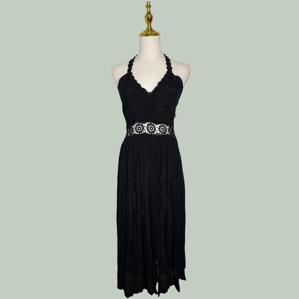 azúcar black lace maxi dress flowy boho‎ coquette chic festival granola y2k goth